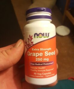 NOW Supplements, Grape Seed (a Highly Concentrated Extract with a Minimum of 90% Polyphenols) Extra Strength 250 mg, 90 Veg Capsules 20 71M1i0ZbWL