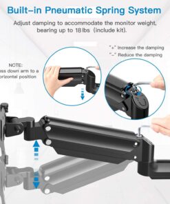 HUANUO Single Monitor Wall Mount for 13 to 32 Inch Computer Screen, Monitor Wall Mount Arm Holds up to 17.6lbs, Height Adjustable Full Motion Gas Spring Wall Monitor Mount - VESA Mount 75x75,100x100 29 71M28rEiGJL