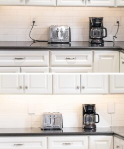 Sleek Socket - The Original & Patented Ultra-Thin Outlet Concealer with Cord Concealer Kit, 3 Outlet, 3-Foot Cord, Universal Size, UL Certified (Ideal for Kitchens, Small Spots & Behind Furniture) 3 ft Flagship 31 71M3Yq0D1qL 2