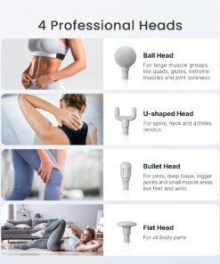 RENPHO Lite Massage Gun with Heat, Mini Massage Gun Deep Tissue, Type C Charging Portable Body Deep Tissue Massager Gun, Quiet Percussion Muscle Massage Gun, Gift for Mom-FSA and HSA Eligible Grey 37 71M3pp0hUQL