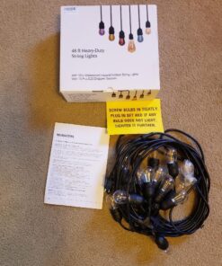 Foxlux String Lights - 48 ft LED Outdoor String Lights - Shatterproof, Waterproof Pergola Lights - 15 Hanging Sockets, Light Sensor, Edison Bulbs - Decor for Patio, Backyard, Garden, Bistro 42 71M4em7wclL