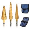 Step Drill Bit- 3 Pcs Step Drill Bits for Metal, Stepped Drill Bit Set for Plastic, Wood, Sheet Metal 3 71M5gfNWLYL