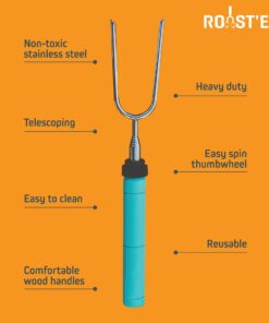 Jolly Green Products Rotating Marshmallow Roasting Sticks | Set of 5 Telescoping Forks - Free Bag | Safe, Fun Smores & Hot Dog Stainless Steel Long Camping Skewers | Campfire BBQ Cookware Accessories 27 71M5rcZazSL