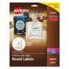 Avery Round Labels for Laser & Inkjet Printers, 2.5", 90 Glossy White Labels (22830) 2.5" 90 labels 22 71M6tHK8dyL 3