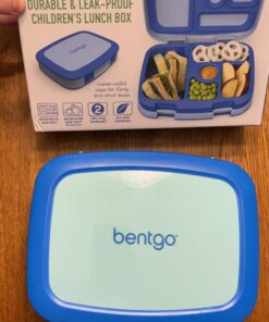 Bentgo® Kids Bento-Style 5-Compartment Lunch Box - Ideal Portion Sizes for Ages 3 to 7 - Leak-Proof, Drop-Proof, Dishwasher Safe, BPA-Free, & Made with Food-Safe Materials (Blue) Blue 34 71M7mL08gL 2