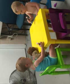 Humble Crew Kids Plastic 4 Set, Yellow Table/Vibrant Chairs 43 71M83 VCtSL