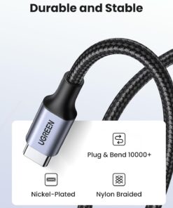 UGREEN USB C Charger Cable, 60W 2-Pack USB C Cable Nylon Braided for iPhone 15, Samsung Galaxy S23, Google Pixel 7, MacBook Air/Pro, Dell XPS, iPad Pro/Mini/Air, Switch, Steam Deck 3.3FT 23 71M9EEs3urL