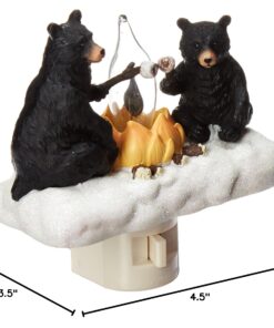 Roman Lights Exclusive Plug in Night Light, Features 2 Bears Roasting Marsh Mellows Around a Flickering Flame Camp Fire, 4.5-Inch 14 71M9G8w52yL