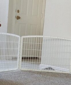 IRIS USA 24'' Pet Playpen 2 Panel Add-On with Connecting Rods, Dog Playpen, Puppy Small Medium Dogs, Heavy-Duty Molded Plastic, Rust-Free, Non-Skid Rubber Feet, Easy Assemble, Customizable, White Extra 2 panel 32 71M9RCQ1qsL
