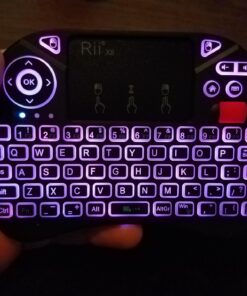 Mini Keyboard,Rii X8 Portable 2.4GHz Mini Wireless Keyboard Controller with Touchpad Mouse Combo,8 Colors RGB Backlit,Rechargeable Li-ion Battery for Google Android TV Box, PS3, PC, Pad,Nvidia Shield 44 71MAKOG5BlL