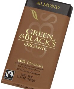 Green & Black's Organic Milk Chocolate with Almonds, 37% Cacao, 3.5 Ounce Bars (Pack of 10) 3.5 Ounce (Pack of 10) 14 71MAg18lUL