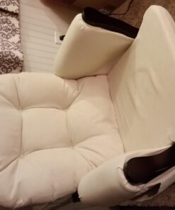 Storkcraft Premium Hoop Glider and Ottoman (Espresso, Beige) – Padded Cushions with Storage Pocket, Smooth Rocking Motion, Easy to Assemble, Solid Hardwood Base Espresso W/ Beige Micro 54 71MDDbMzHGL