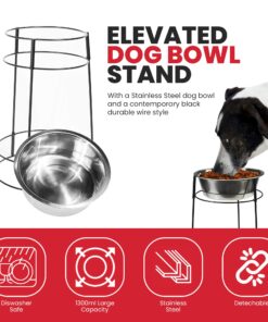 SPOT Elevated Dog Feeder, Stainless Steel, Single Bowl, Hygienic, Easy to Clean, Promotes Proper Posture, Ideal for Medium and Large Breeds, 14-Inch 25 71MDSkVlSpL