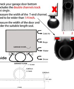 BOWSEN Garage Door Bottom Seals Weatherproof Weatherstrip Threshold Buffering Sealing High Performance EPDM Rubber Weather Resistance Gasket Black 1/4 Inch T-End, 16FT Long 16 FT Black (1/4" T-Channel End) 29 71MF1xwWnlS