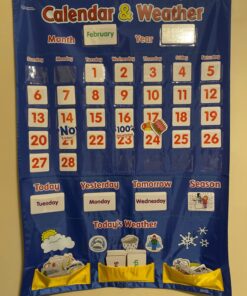 Learning Resources Calendar & Weather Pocket Chart - Classroom Calendar, Calendar and Weather Chart for Classroom, Teacher and Back to School Supplies 50 71MFEFwy6nL