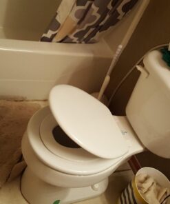 MAYFAIR 883SLOWA 000 Toilet Seat with Built-in Potty Training Seat will Reduce Clutter, Slow Close and Never Loosen, ROUND, Durable Enameled Wood/Long Lasting Plastic, White 29 71MFNq0XvIL