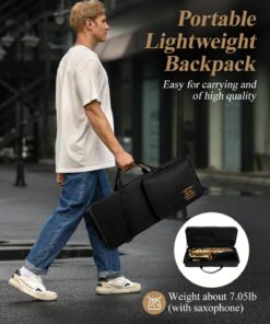 Eastar AS-Ⅱ Student Alto Saxophone E Flat Gold Lacquer Alto Beginner Sax Full Kit With Carrying Sax Case Mouthpiece Straps Reeds Stand Golden 26 71MG5u4FyoL