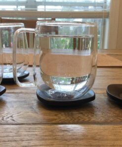 Huada Double Wall Insulated Borosilicate Glass Mugs Modern Espresso Cups, 10-Ounce, Set of 2 42 71MG6B xhAL