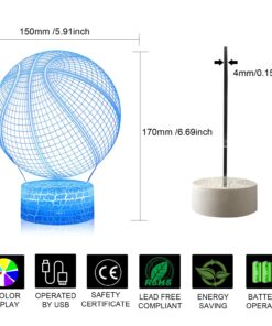 3D Illusion Basketball Night Lamp 16 Color change Touch White Crack Base Remote Control Birthday Present Boys Girls Party Kids Home Decor Desk basketball lover teenager christmas gifts xmas gift 15 71MGgKzGUL