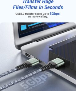 Alternative view of AINOPE USB 3.0 A to A Male Cable, [6.6FT] [Never Rupture] USB Male to Male Cable Double End USB Cord Compatible with Hard Drive Enclosures, DVD Player, Laptop Cool-Grey 6.6FT Grey 1