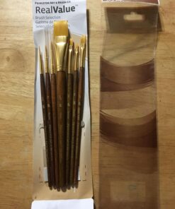 PRINCETON ARTIST BRUSH CO. Princeton Real Value, Series 9100, Paint Brush Sets for Acrylic, Oil & Watercolor Painting, Syn-Gold Taklon (Rnd 2, 4, Liner 2/0, Shader 2, 6, Angular 1/4, Wash 3/4) Gold 20 71MIcFE1y5L