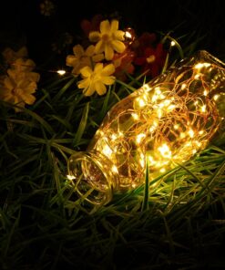 GDEALER 4 Pack 16.4 Feet 50 Led Fairy Lights Battery Operated with Remote Control Timer Waterproof Copper Wire Twinkle String Lights for Christmas Bedroom Indoor Outdoor Wedding Dorm Decor Warm White 23 71MIuJXwZ4L