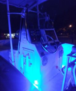 Partsam 4Pcs 3" Inch Round Chrome Marine Boat Lights Blue LED Transom Mount Stern Anchor Navigation Lights IP67 Waterproof, Boat LED Stern Lights, Night Fishing Lights,Deck Lights, 12V, Surface Mount 35 71MK03wDnCL