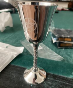 Pentagram Chalice 5" High~ Silver Plated 100% Solid Brass by New Age Imports, Inc. 14 71ML8RqpzCL