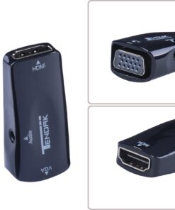 Tendak HDMI to VGA Converter Gold-Plated Active HD 1080P Female to Female Adapte with 3.5mm Audio for Projector HDTV Monitor Laptop PC Xbox STB Blu-ray DVD 15 71MLBwldL5L