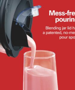 Hamilton Beach Power Elite Blender for Shakes and Smoothies with 3-Cup Vegetable Chopper Mini Food Processor, 40oz Glass Jar, 12 Functions for Puree, Ice Crush, Black and Stainless Steel (58149) 35 71MLdf9NWOL