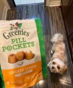GREENIES PILL POCKETS for Dogs Tablet Size Natural Soft Dog Treats, Chicken Flavor, 3.2 oz. Pack (30 Treats) 3.2 Ounce (Pack of 1) 41 71MLqVAraNL