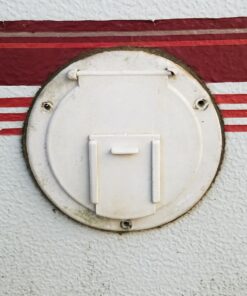 JR Products 541-2-A Polar White Deluxe Round Electric Cable Hatch with Back 17 71MN21azXBL