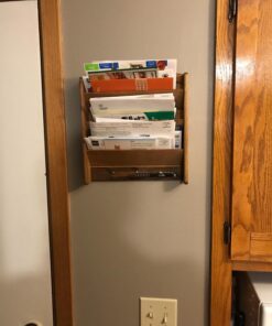Home Basics Mail Organizer Wall Mount with Key Rack Hooks, Letter Holder For Office, Kitchen, Entryway, Pine 30 71MNY1OwqnL