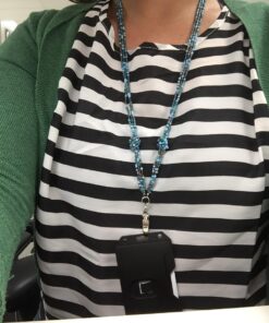 ID AVENUE Lanyards for Women 19" Handmade Beaded Lanyard Id Holder Fashionable Breakaway Lanyard Necklace for Office Workers Doctors Nurses Teachers Students Jewelry lanyards for Id Badges (Seaglass) Seaglass 14 71MP1PG0VCL