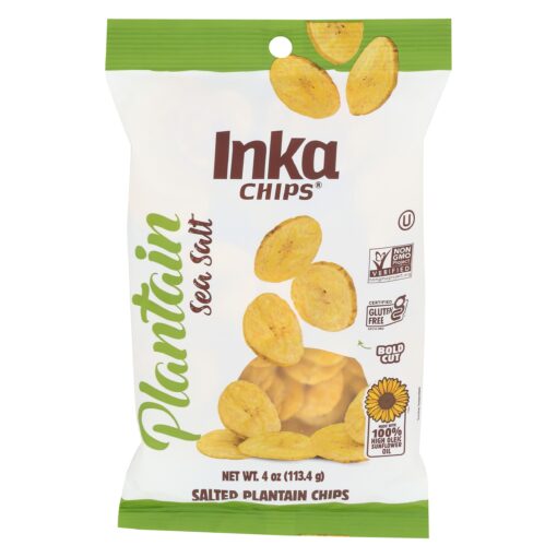 Inka Plantain Chips, Sea Salt, 4 Ounce