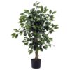 Nearly Natural 3' Ficus Silk Artificial Trees, 36in, Green 36 in 84 71MRLPVEMhL