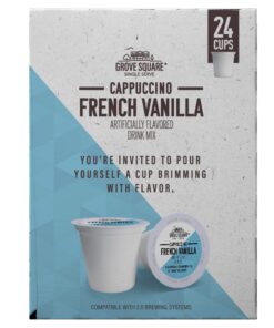 Grove Square Cappuccino Pods, French Vanilla, Single Serve , 24 Count (Pack of 1) 24 Count (Pack of 1) 23 71MRgzTeOlL