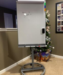 TSJ OFFICE Mobile Standing Whiteboard - 40 x 26 Inches Dry Erase White Board Tripod Whiteboard with Rolling Stand Flipchart Easel Height Adjustable Gray 31 71MS1CeS XL