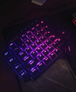 Redragon K585 DITI One-Handed RGB Mechanical Gaming Keyboard, 42 Keys Type-C Professional Gaming Keypad w/Upgraded Hot-Swappable Socket, 7 Onboard Macro Keys & Detachable Wrist Rest Blue Switch Black 50 71MTUzeYTL