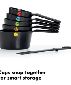 OXO Good Grips 6- Piece Plastic Measuring Cups, Black 13 71MTv9r3uFL