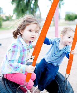 Tree Swing Hanging kit Straps, (Set of 2) Extra Long 10tf Each. Super Strong 5,000lbs + 2 Carabiners. for Swing Sets, Web Swings, Hammock & Tire Swing 32 71MUfHaJqNL