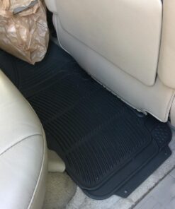 BDK M783 DuraChannel Heavy Duty Rubber Car Floor Mats Liner for Auto - All Weather 3 Piece Set Front & Rear, Fits Car Truck SUV Van, Universal Trim to Fit Black 55 71MVry6WCiL