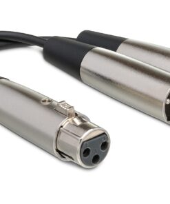 Hosa YXM-101.5 XLR3F to Dual XLR3M Y Cable, 1.5 Feet 1 Count (Pack of 1)