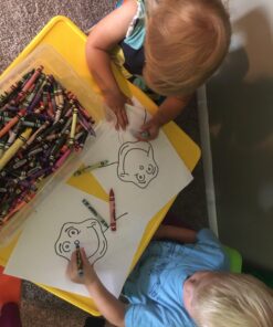 Humble Crew Kids Plastic 4 Set, Yellow Table/Vibrant Chairs 44 71MWgFSmc L