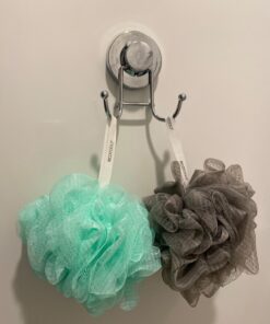 HOME SO Suction Cup Hooks for Shower, Bathroom, Kitchen, Glass Door, Mirror, Tile – Loofah, Towel, Coat, Bath Robe Hook Holder for Hanging up to 15 lbs – Rustproof Chrome Stainless Steel (1-Pack) 1 31 71MWtz5uUSL