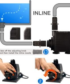 Simple Deluxe 1056GPH 276W Submersible Pump With 15' Cord, Water Pump For Fish Tank, Hydroponics, Aquaponics, Fountains, Ponds, Statuary, Aquariums & Inline 1056 GPH 21 71MXQ199LBL