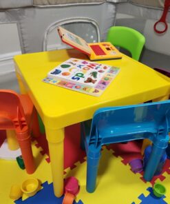 Humble Crew Kids Plastic 4 Set, Yellow Table/Vibrant Chairs 35 71MZVWufPL