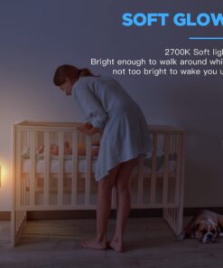 SYCEES Plug-in LED Night Light with Dusk to Dawn Sensor for Hallway, Stairs, Bathroom, Kitchen, Bedroom, Nursery, Kids Room, Warm White, Pack of 6 6-Pack, Warm White 28 71MZbgWYqoL