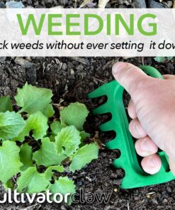 Bear Paws Cultivator Claw - Ergonomic Gardening Tools - Hand Held Garden Tool - Hand Rake - Strong Nylon Weeder - Manual Weeding, Aerating, Cultivating… green 14 71MaE6ifqdL