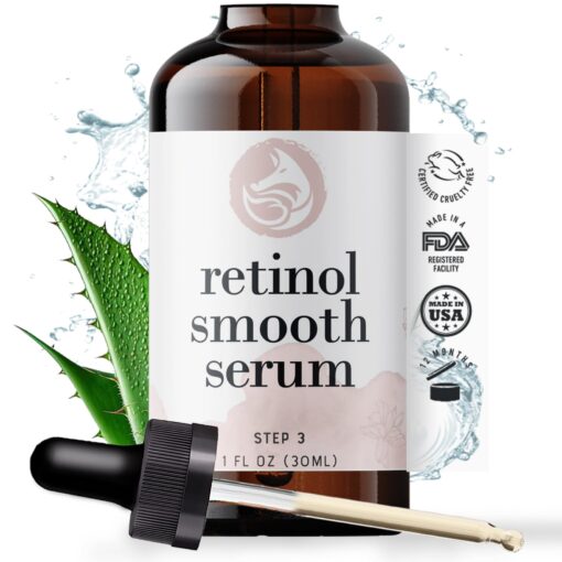 Retinol Face Serum - 3% Retinol - Anti Aging Night Serum - with Gotu Kola, Hyaluronic Acid, Horsetail Extract & Organic Jojoba Oil - 1oz by Foxbrim Naturals Retinol Serum